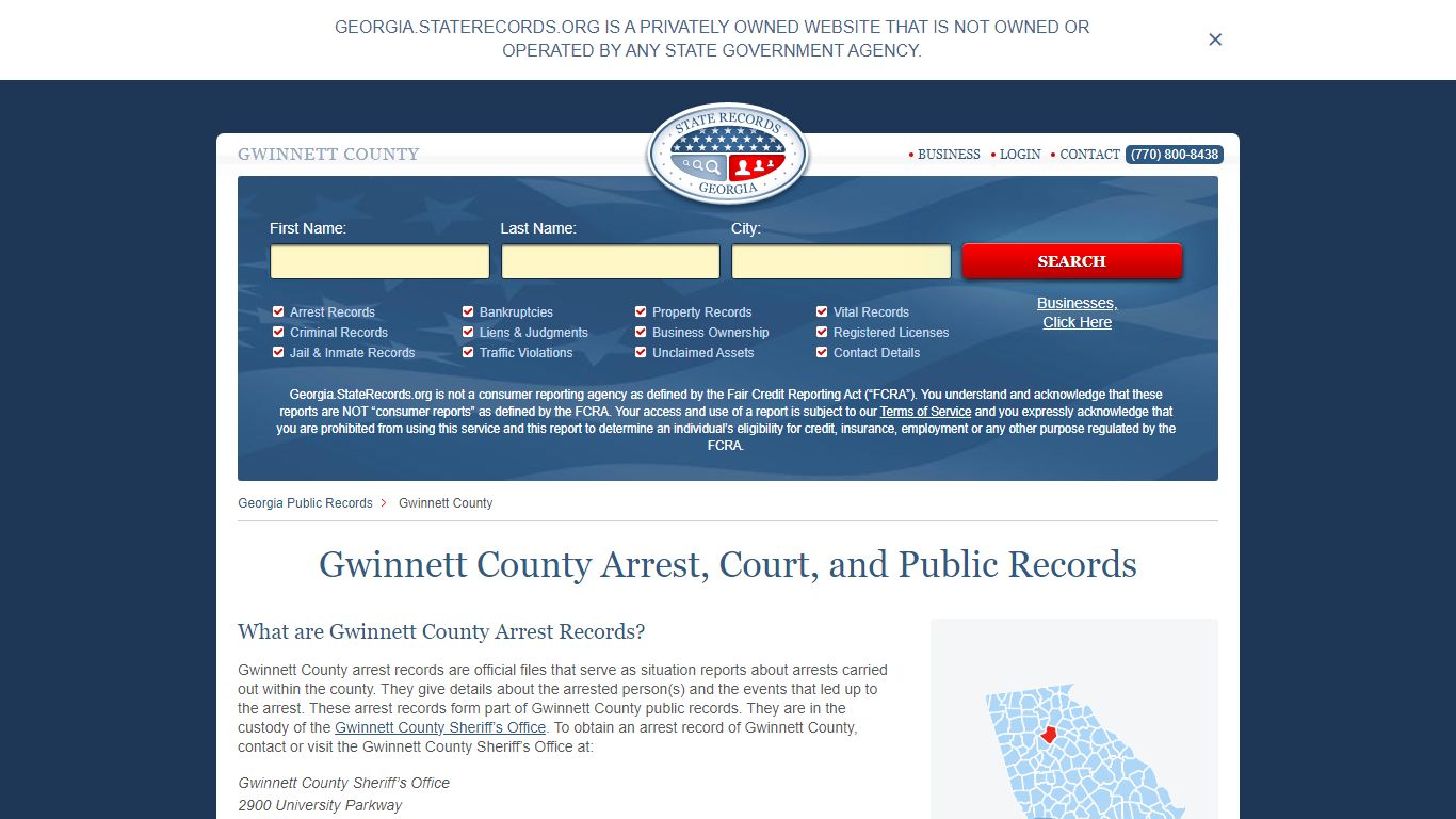 Gwinnett County Arrest, Court, and Public Records